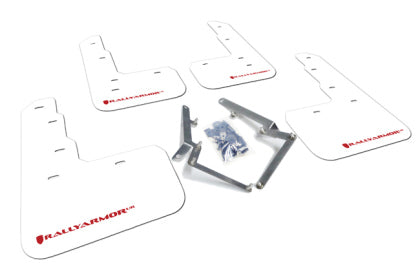 Rally Armor 17-21 Honda Civic Type R White UR Mud Flap w/Red Logo