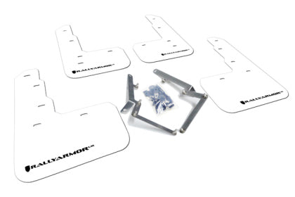 Rally Armor 17-21 Honda Civic Type R White UR Mud Flap w/Black Logo