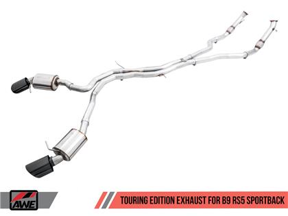 AWE Touring Edition Exhaust for Audi B9 RS 5 Coupe - Non-Resonated - Diamond Black RS-style Tips