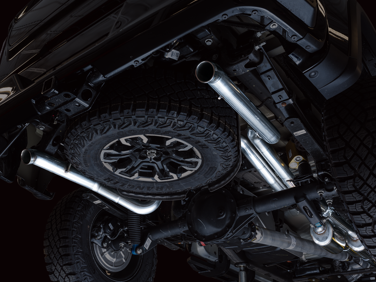 AWE 0FG Catback Exhaust for Silverado ZR2/Sierra AT4X - Dual Bashguard (no tips)