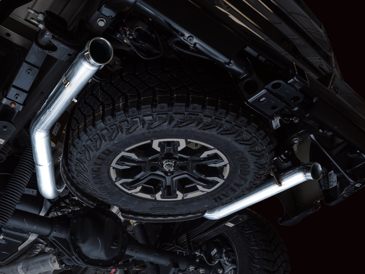 AWE 0FG Catback Exhaust for Silverado ZR2/Sierra AT4X - Dual Bashguard (no tips)