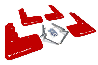 Rally Armor 17-21 Honda Civic Type R Red UR Mud Flap w/White Logo
