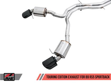AWE Touring Edition Exhaust for Audi B9 RS 5 Coupe - Non-Resonated - Diamond Black RS-style Tips