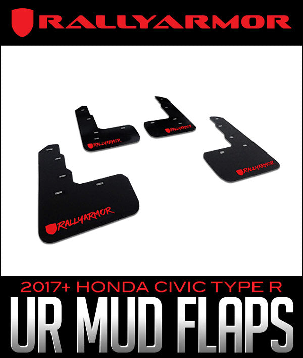 Rally Armor 17-21 Honda Civic Type R Black Mud Flap Red Altered Font Logo