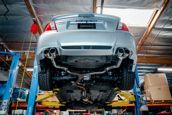 REMARK Axleback Exhaust. Subaru WRX STi GV Sedan. Stainless Double Wall Tip