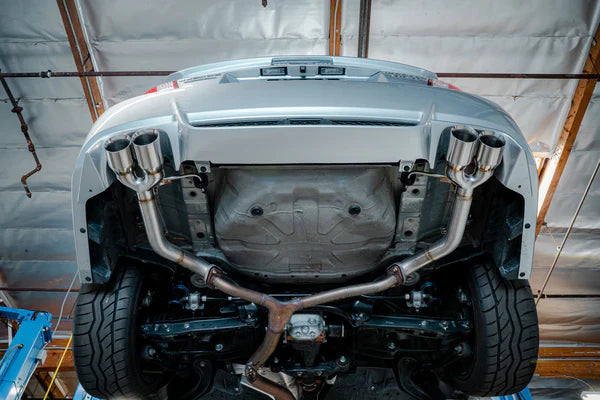 REMARK Axleback Exhaust. Subaru WRX STi GV Sedan. Burnt Stainless Double Wall Tip