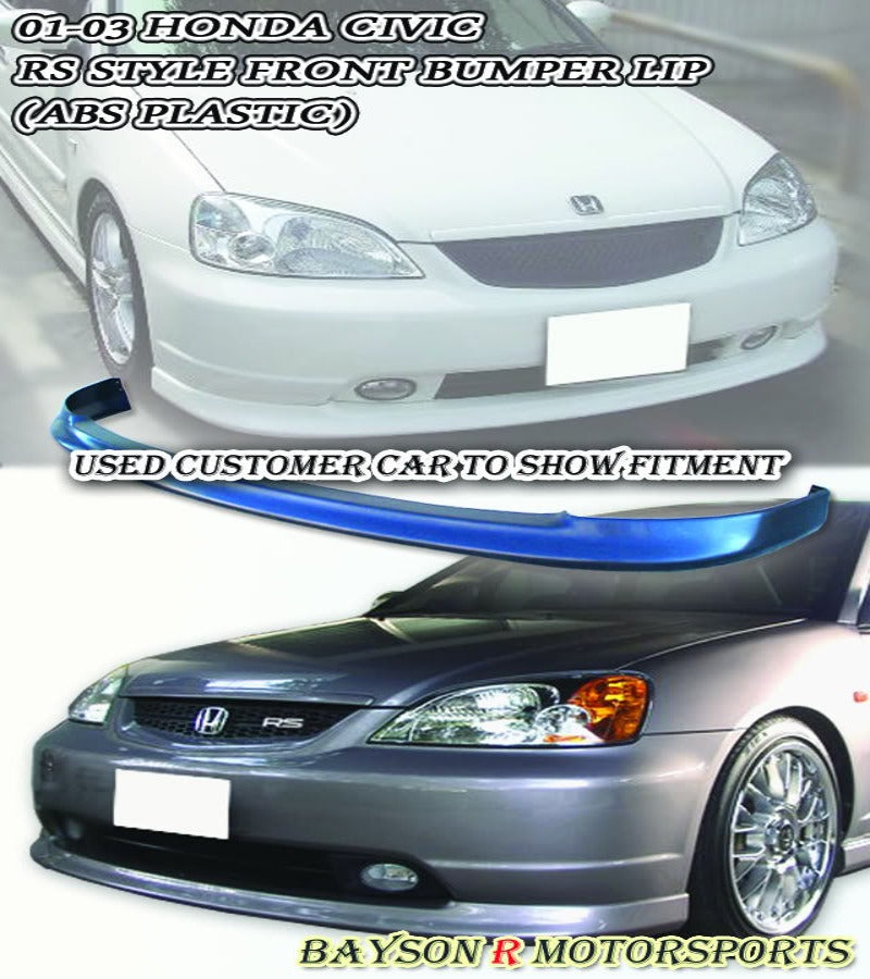 RS Style Front Lip For 2001-2003 Honda Civic (2Dr Coupe/4Dr Sedan)