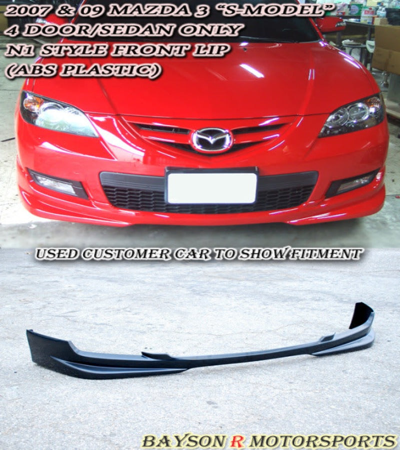 N1 Style Front Lip For 2007-2009 Mazda-3 4Dr (S-Model)