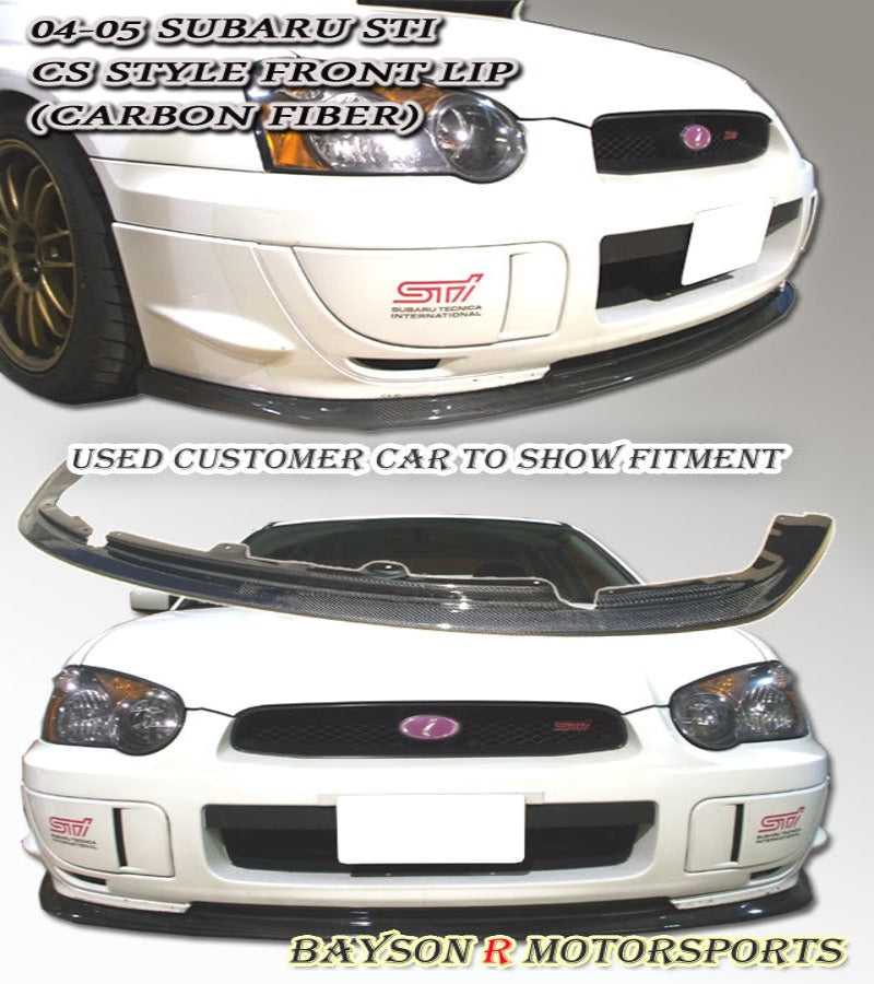 V Style Front Lip (Carbon Fiber) For 2004-2005 Subaru Impreza/WRX/WRX Sti (4Dr Sedan)