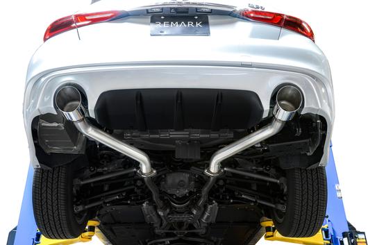 REMARK Axleback Exhaust. Infiniti Q50. Burnt Stainless Single Wall Tip