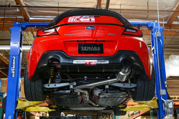 REMARK Catback Exhaust. Subaru BRZ. R1 Spec Single-Exit Full Titanium (Resonated)
