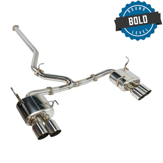 REMARK Catback Exhaust. Subaru WRX VB - Stainless Single 4" Quad Tips (Non-Reson