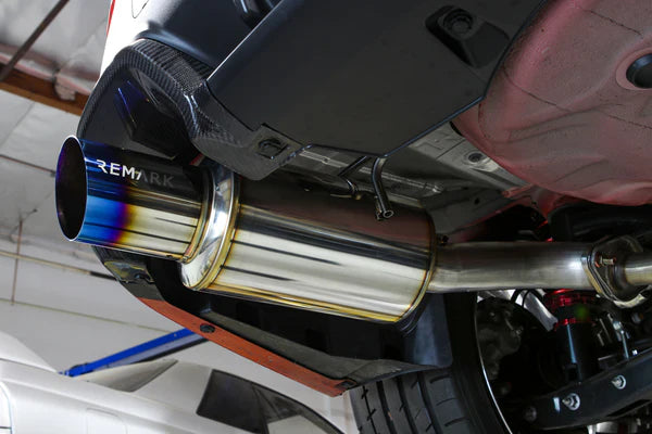 REMARK Axleback Exhaust. Subaru WRX VB - Dual R1 Spec Burnt Stainless