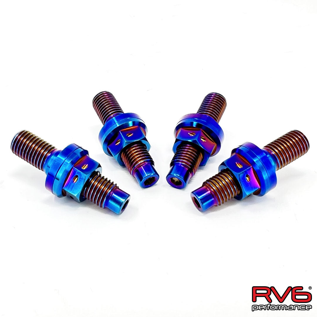 M10x1.25 Titanium Stud Set (4) with Safety Wire