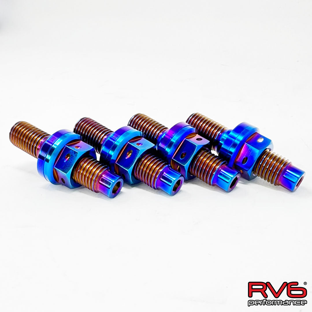 M10x1.25 Titanium Stud Set (4) with Safety Wire