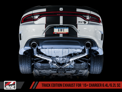AWE Track Edition Exhaust for 15+ Charger 6.4 / 6.2 SC - Chrome Silver Tips