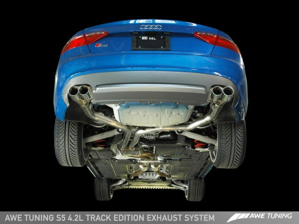 AWE Tuning S5 4.2L Track Edition Exhaust System - Polished Silver Tips