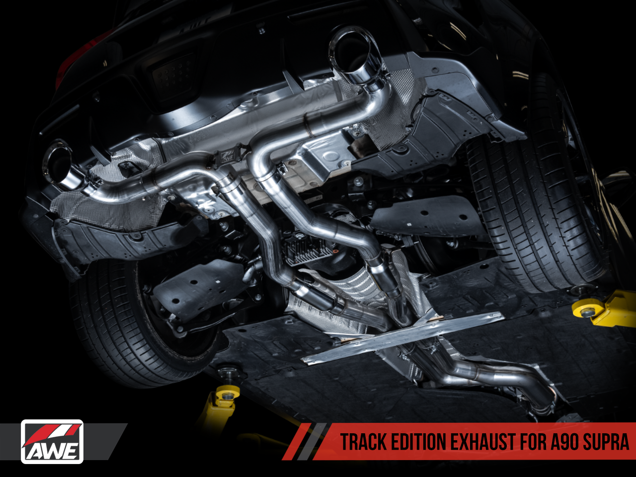 AWE Track Edition Exhaust for A90 Supra - 5" Diamond Black Tips