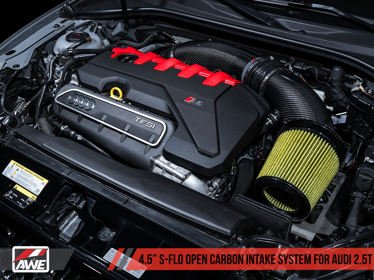 AWE 4.5" S-FLO Open Carbon Intake System for Audi RS 3 / TT RS