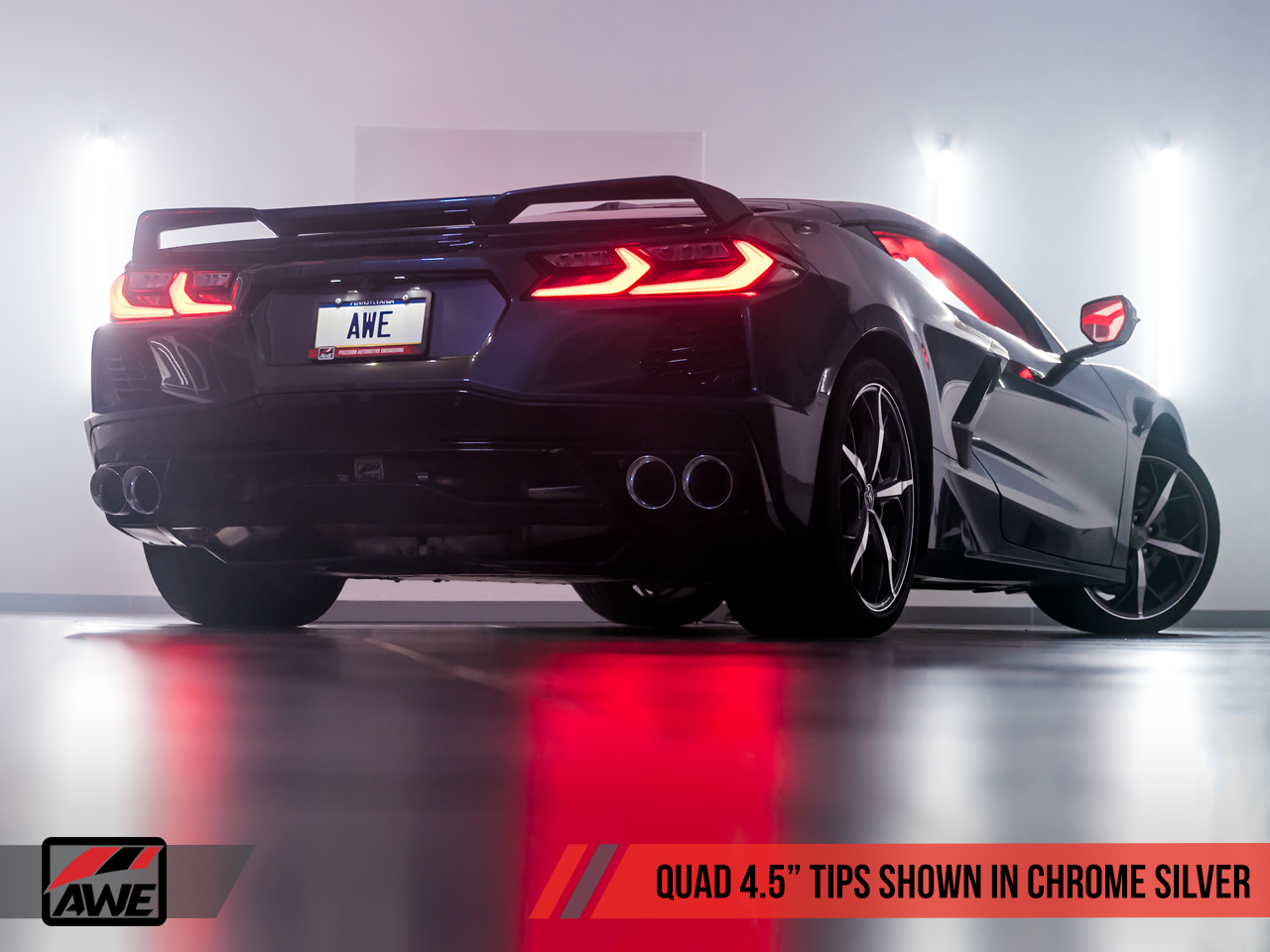 AWE Touring Edition Exhaust for C8 Corvette -- Chrome Silver Tips