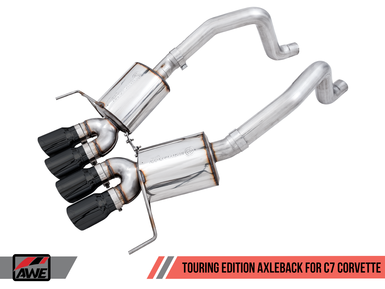 AWE Touring Edition Axleback Exhaust for C7 Corvette without AFM Valves - Z06 / ZR1 / Z51 Manual 17+ / GS Manual -- Diamond Black Tips