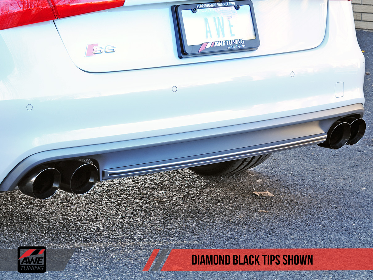 AWE Touring Edition Exhaust for Audi C7 S6 4.0T - Diamond Black Tips