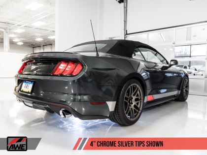 AWE Touring Edition Axle-back Exhaust for S550 Mustang EcoBoost - Chrome Silver Tips