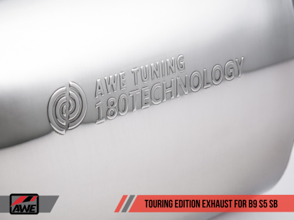 AWE Touring Edition Exhaust for Audi B9 S5 Sportback - Non-Resonated - Chrome Silver 102mm Tips