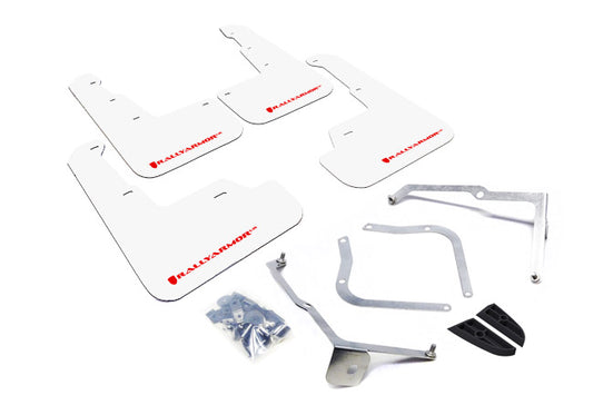 Rally Armor 15+ Subaru WRX & STi Sedan Only UR White Mud Flap w/ Red Logo