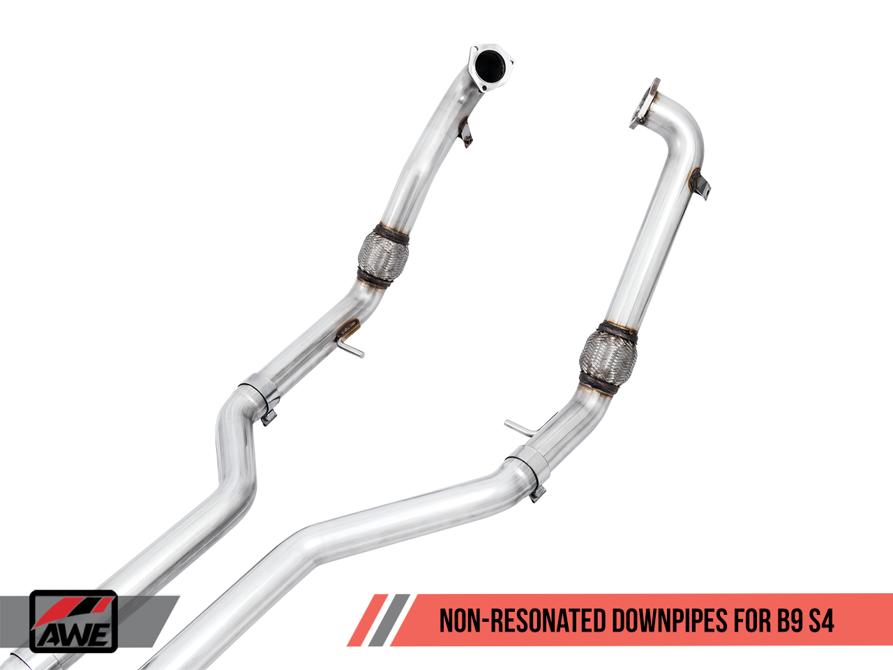 AWE Track Edition Exhaust for Audi B9 S4 - Non-Resonated - Diamond Black 102mm Tips