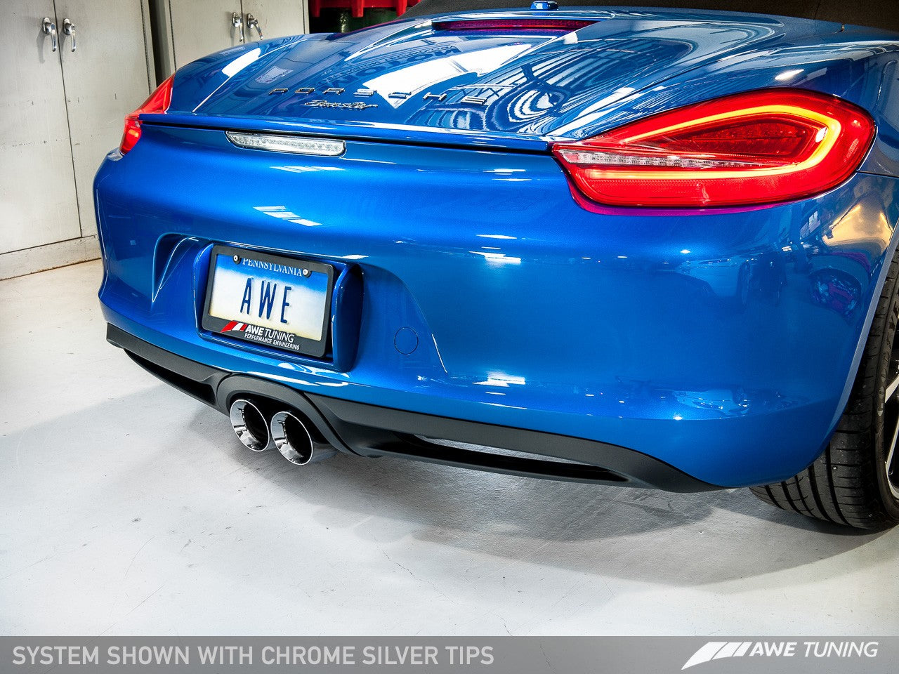 AWE Performance Exhaust System for Porsche 981 - With Chrome Silver Tips