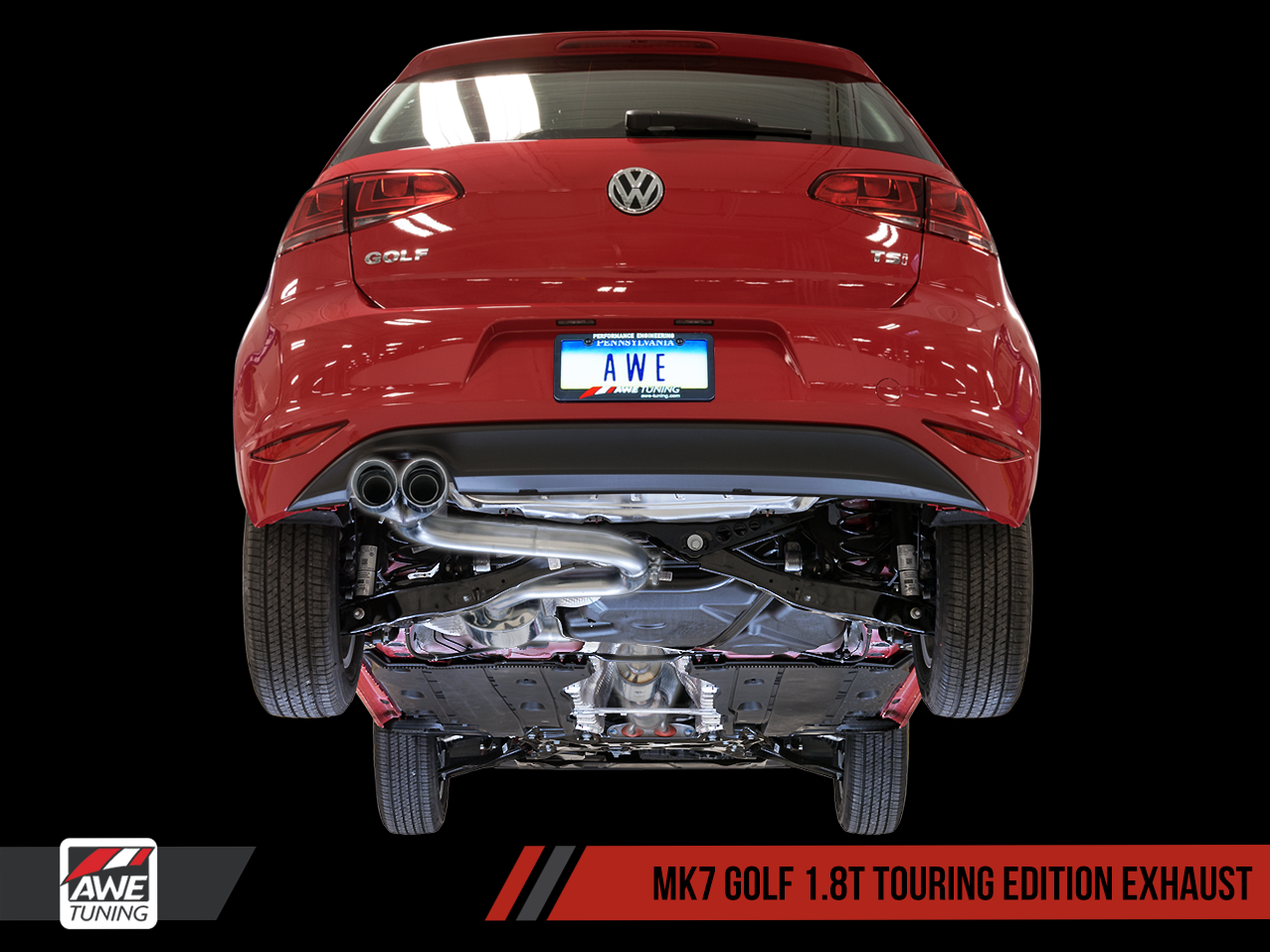 AWE Touring Edition Exhaust for VW MK7 Golf 1.8T - Chrome Silver Tips (90mm)