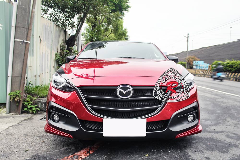 KS Style Front Bumper With Grille For 2014-2016 Mazda-3 (4Dr/5Dr Hatchback)