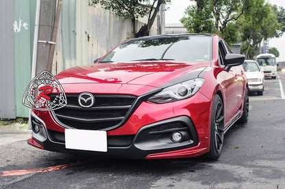 KS Style Front Bumper With Grille For 2014-2016 Mazda-3 (4Dr/5Dr Hatchback)