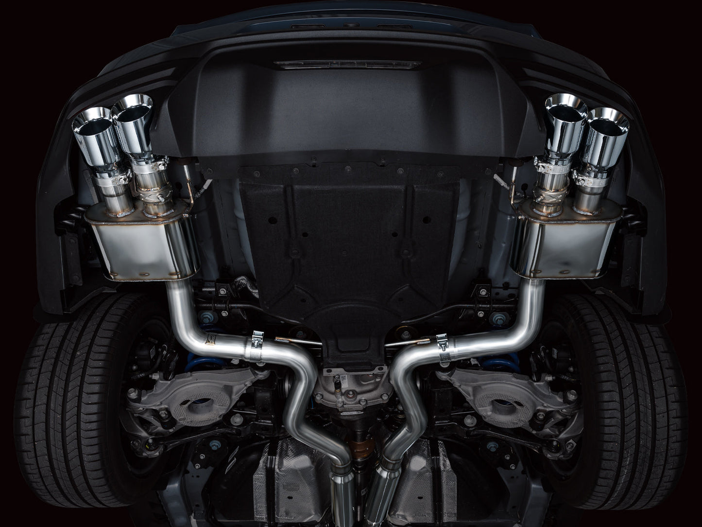 AWE SwitchPath™ Exhaust for S650 Ford Mustang GT Fastback - Quad Chrome Silver Tips