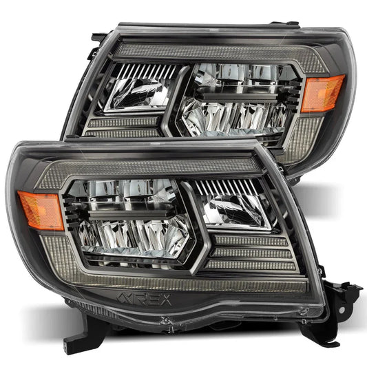 AlphaRex (LUXX-Series) 2005-2011 Toyota Tacoma LED Crystal Headlights - Jet Black