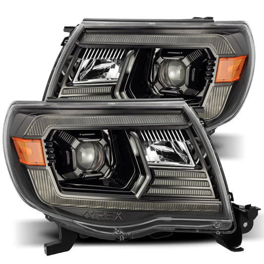AlphaRex (PRO-Series) 2005-2011 Toyota Tacoma Halogen Projector Headlights - Alpha-Black