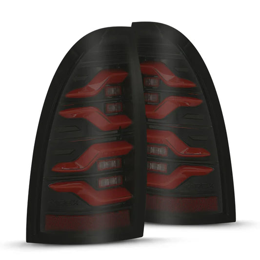 AlphaRex (LUXX-Series) 2005-2015 Toyota Tacoma LED Tail Lights - Black-Red