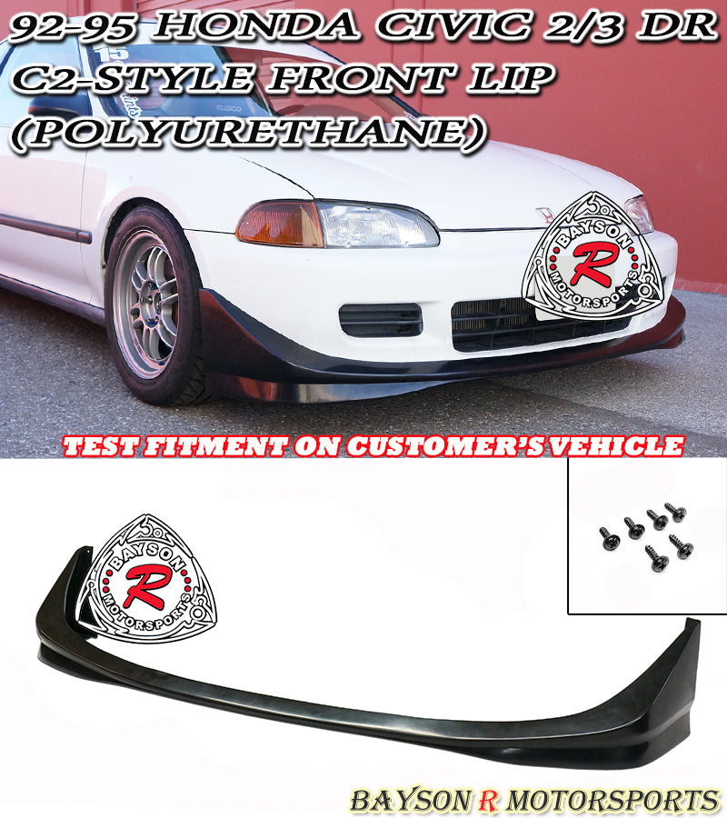 C2 Style Front Lip For 1992-1995 Honda Civic (2Dr Coupoe/3Dr Hatchback)