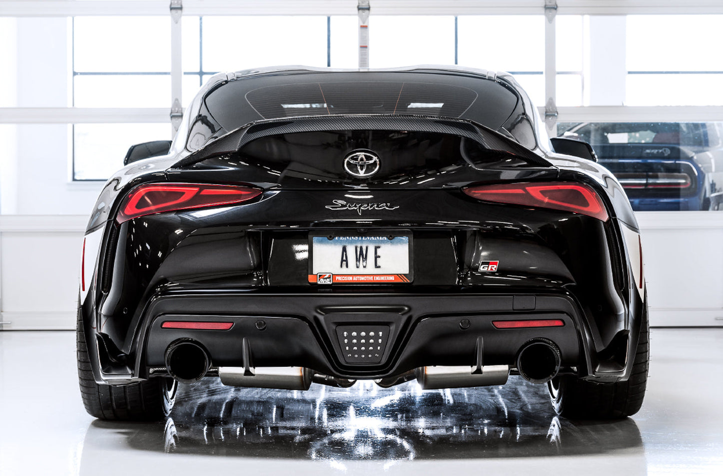 AWE Resonated Touring Edition Exhaust for A90 Supra - 5" Diamond Black Tips