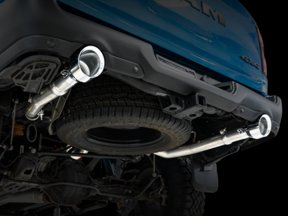 AWE 0FG Dual Rear Exit Catback Exhaust for 5th Gen RAM 1500 5.7L (with bumper cutouts) - Chrome Silver Tips