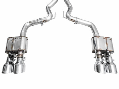 AWE SwitchPath™ Exhaust for S650 Ford Mustang Dark Horse - Quad Chrome Silver Tips