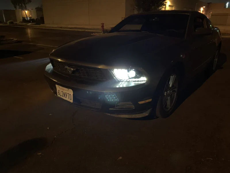 AlphaRex (LUXX-Series) 2010-2012 Ford Mustang LED Projector Headlights - Jet Black