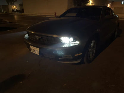 AlphaRex (LUXX-Series) 2010-2012 Ford Mustang LED Projector Headlights - Jet Black