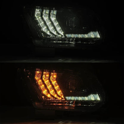 AlphaRex (LUXX-Series) 2010-2012 Ford Mustang LED Projector Headlights - Jet Black