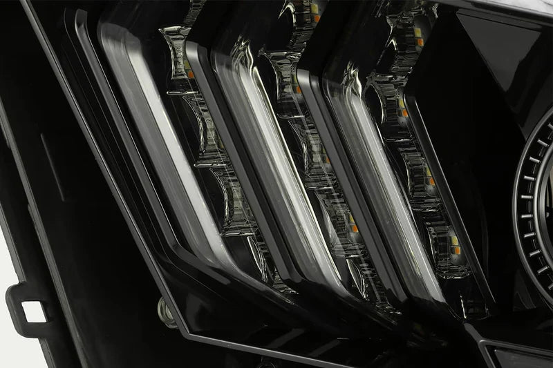 AlphaRex (LUXX-Series) 2010-2012 Ford Mustang LED Projector Headlights - Jet Black