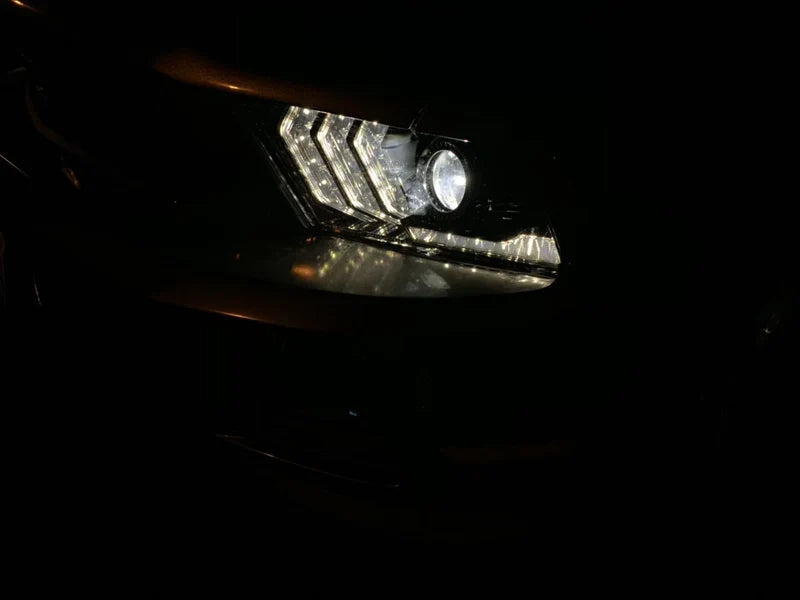 AlphaRex (LUXX-Series) 2010-2012 Ford Mustang LED Projector Headlights - Jet Black
