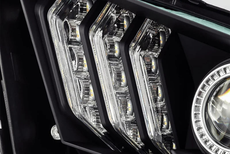 AlphaRex (LUXX-Series) 2010-2012 Ford Mustang LED Projector Headlights - Black
