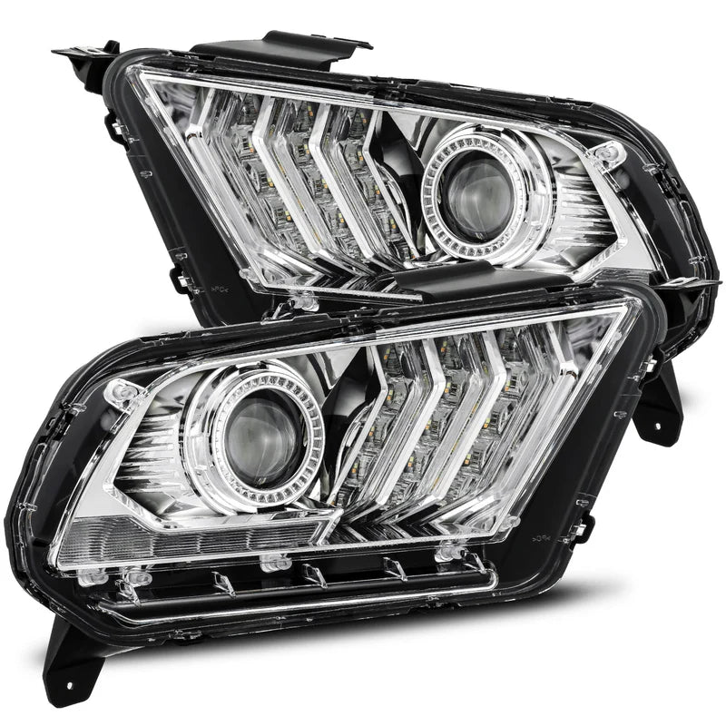 AlphaRex (LUXX-Series) 2010-2012 Ford Mustang LED Projector Headlights - Chrome