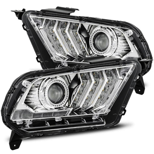 AlphaRex (LUXX-Series) 2010-2012 Ford Mustang LED Projector Headlights - Chrome